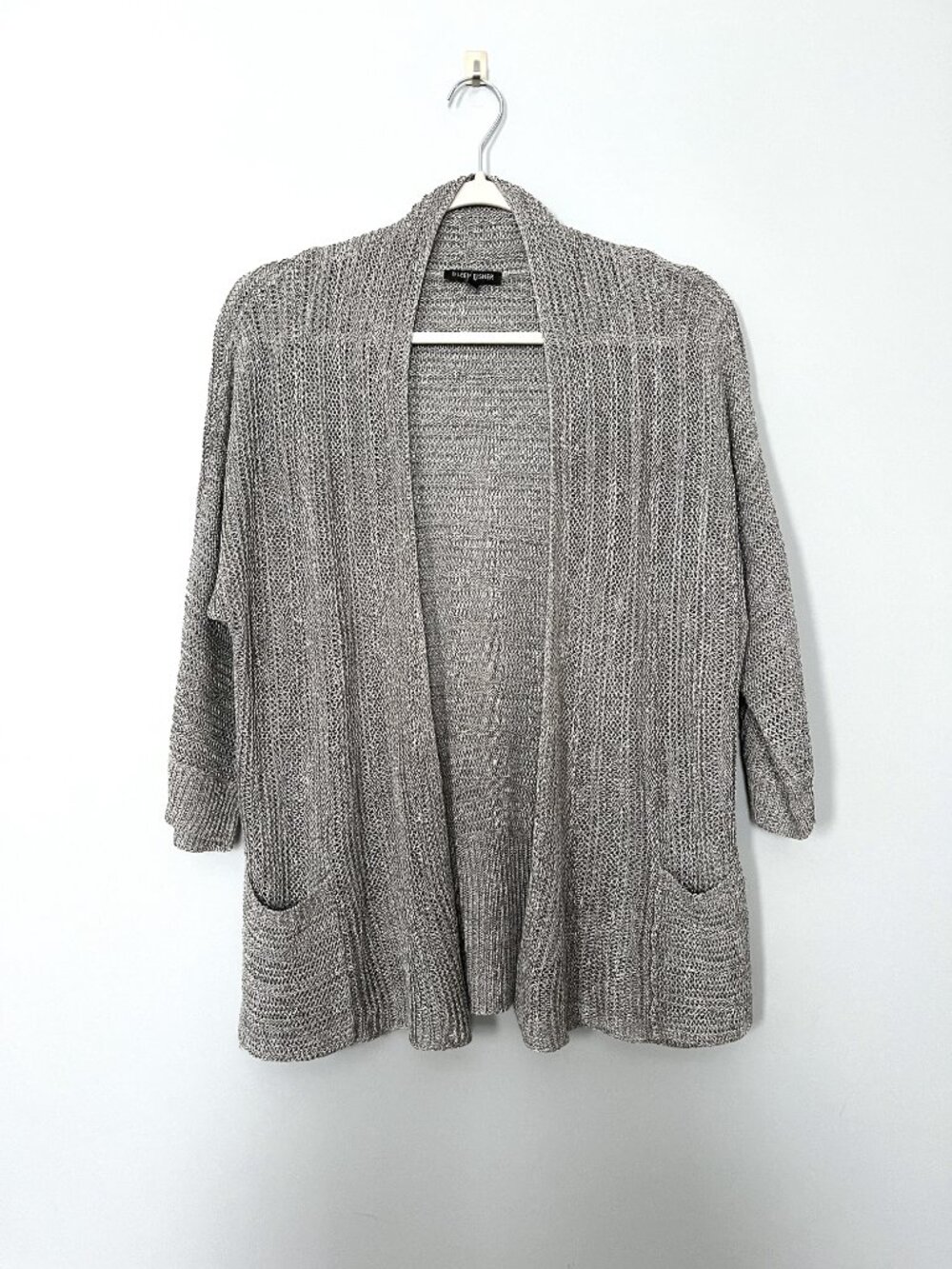 Eileen Fisher Linen Silk Cardigan (Gray) M